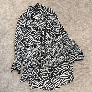 All Saints Black and White Zebra Print Blouse